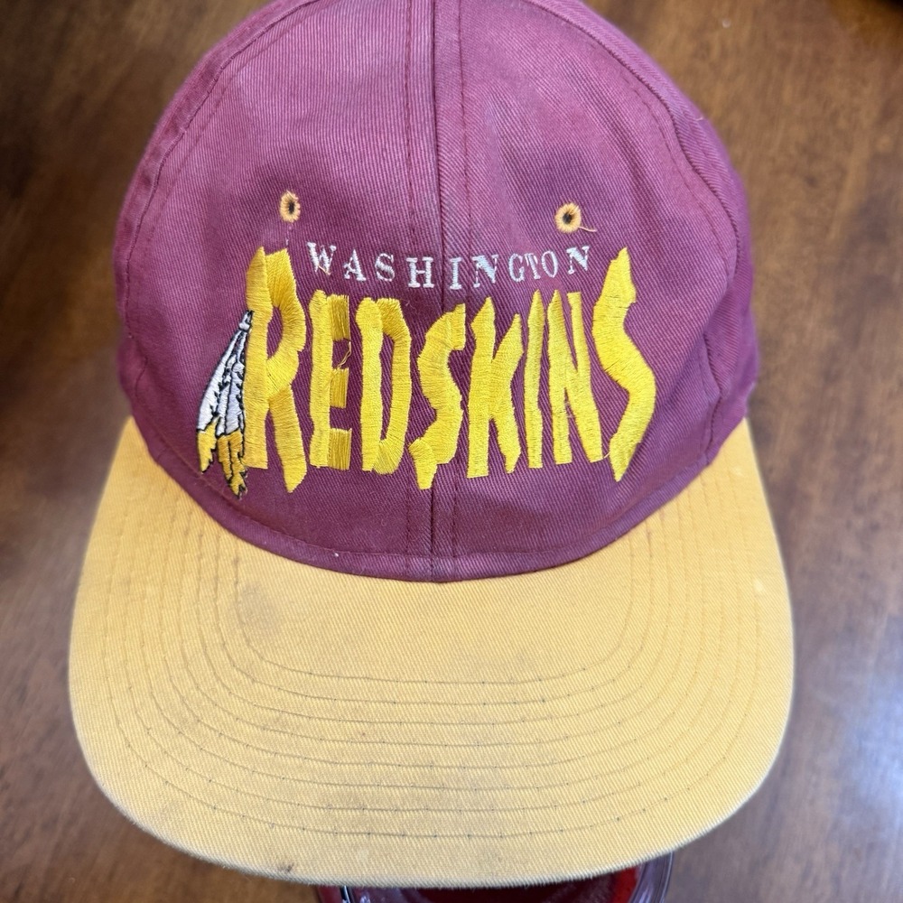 Vintage Washington Redskins Hat SnapBack One Size Faded NFL 90s Script